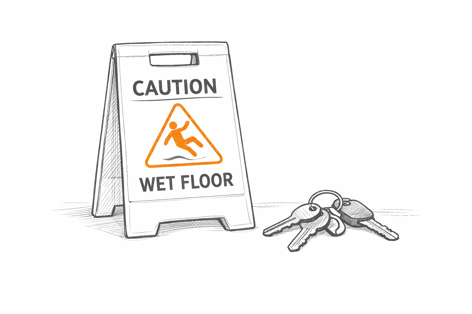 A wet floor caution sign highlighting risk management and liability protection for cleaning businesses.