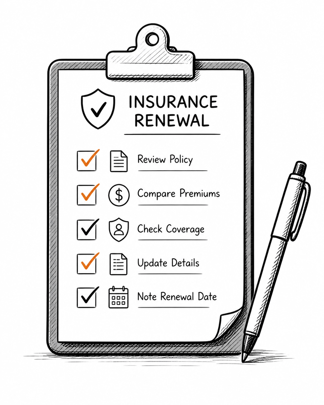 A checklist on a clipboard with checkmarks