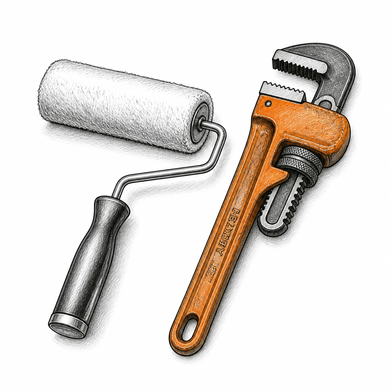 Hand-drawn tools illustrating evolving coverage needs for general contractor liability insurance in London.