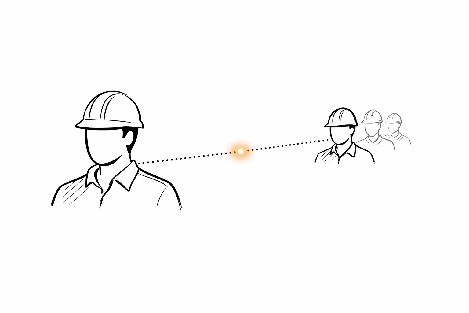 Minimalist sketch showing vicarious liability links between general contractors and subcontractors.