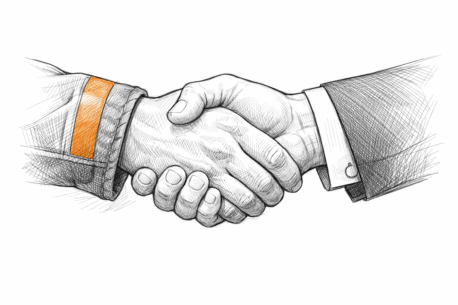 Contractor and client shaking hands to demonstrate trust and professional contract credibility.