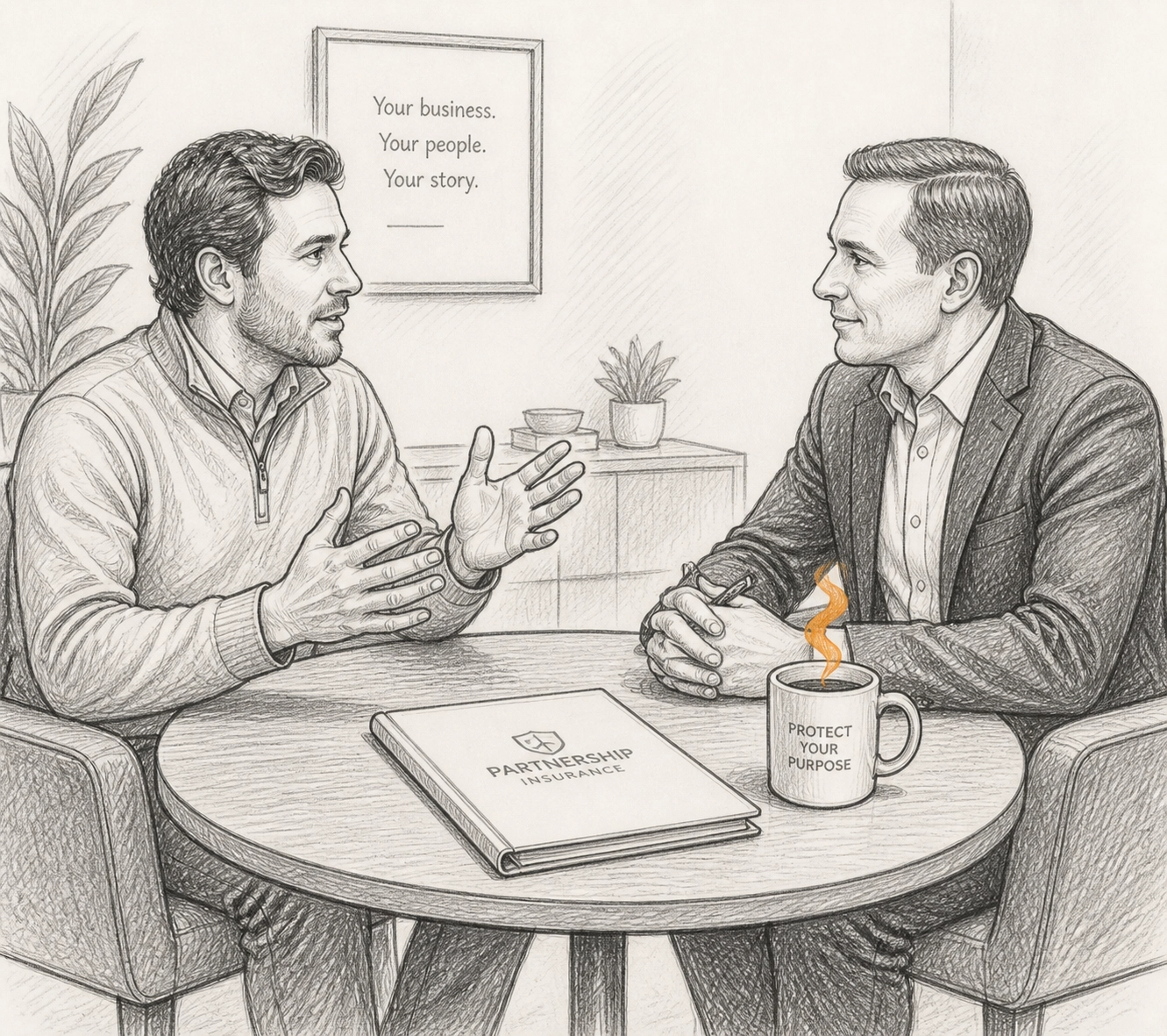 Specialist insurance broker in Essex discussing tailored business coverage with a client.