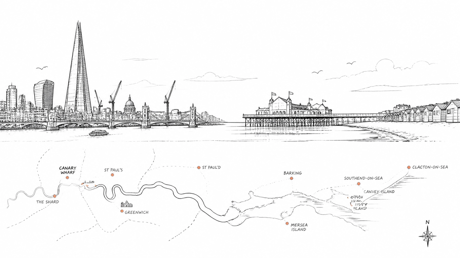 A sketch of the London and Essex skyline representing regional coverage