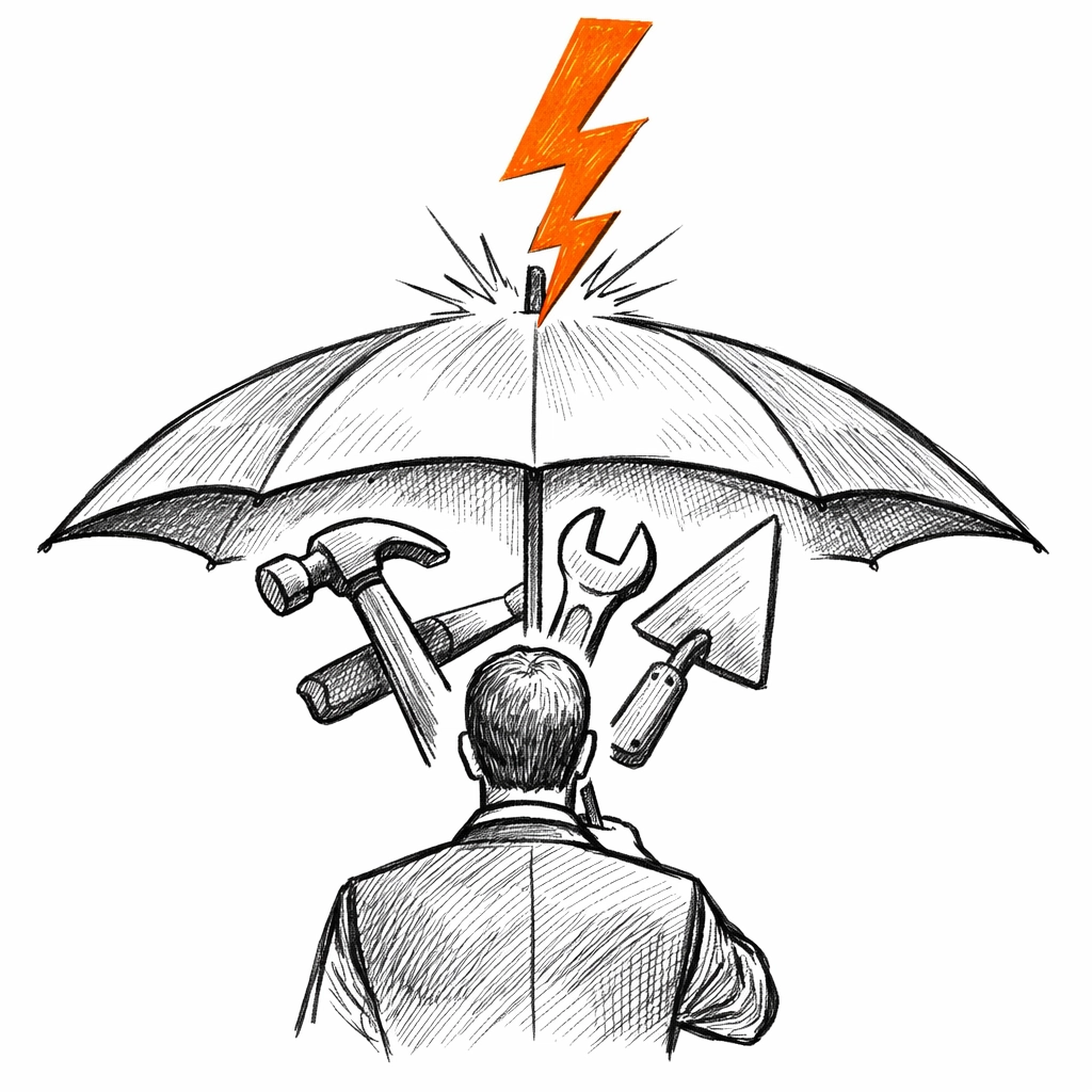 Contractor liability insurance umbrella shielding business owners from vicarious liability risk.